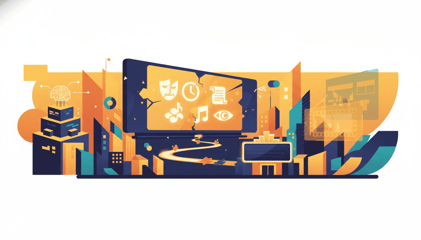 GuessThePlot blog: smartphone with a row of colorful emojis under movie marquee lights for daily puzzle hint strategy